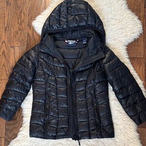 Reebok Kids Hooded Black Puffer Jacket